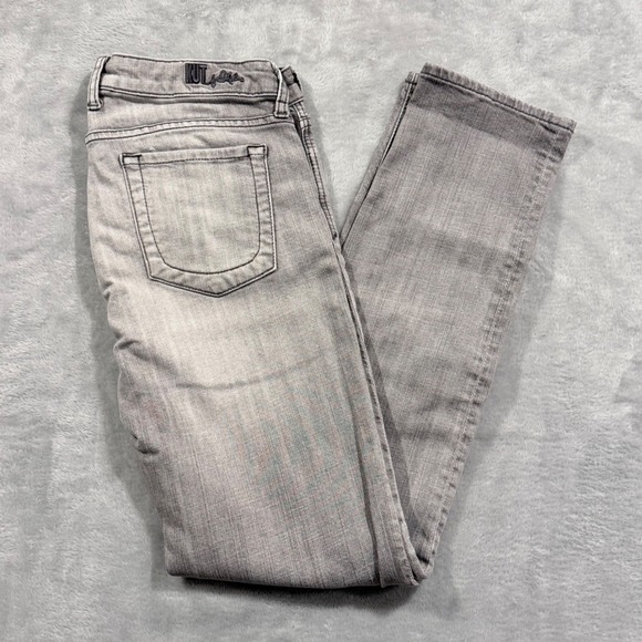 Kut from the Kloth Denim - KUT from the Kloth Diana Skinny Jeans Gray Faded Stretch Denim KP488MA4 Womens 8